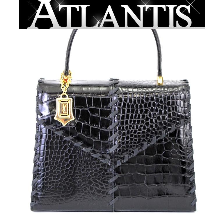 サンローラン YVES SAINT LAURENT ヴィンテージ ハンドバッグ クロコ型
