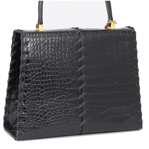 美品　イヴ・サンローラン ハンドバッグ ブラック サンローラン YVES SAINT LAURENT ヴィンテージ ハンドバッグ クロコ型