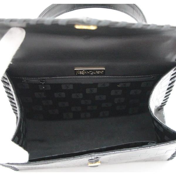 Yves saint Laurent ヴィンテージハンドバッグ クロコ型押し