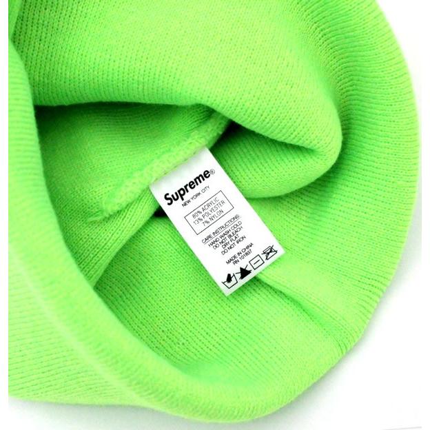 未使用 Supreme シュプリーム ニット帽 ビックロゴ ビーニー ライム