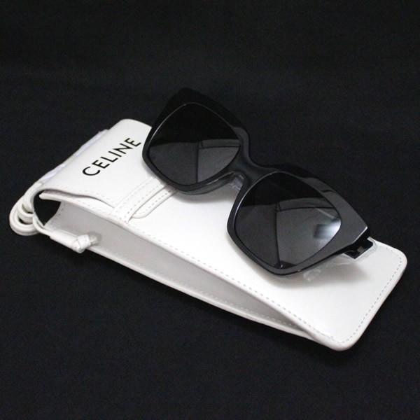 極美品 セリーヌ CELINE サングラス CL40198F ポシェット付き 黒  