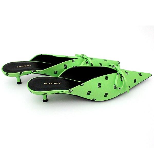 バレンシアガ BALENCIAGA ポインテッドミュール サンダル ロゴ リボン