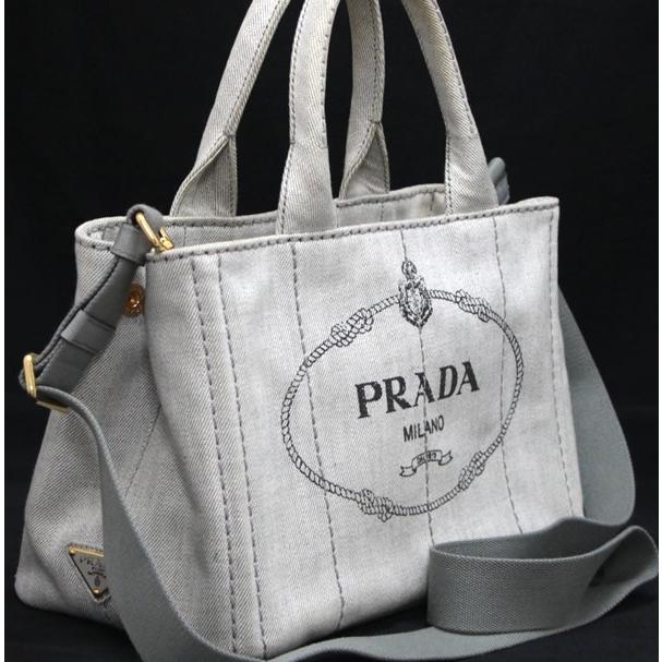 超美品✨PRADA カナパ グレー キャンパスバッグ 【公式通販】