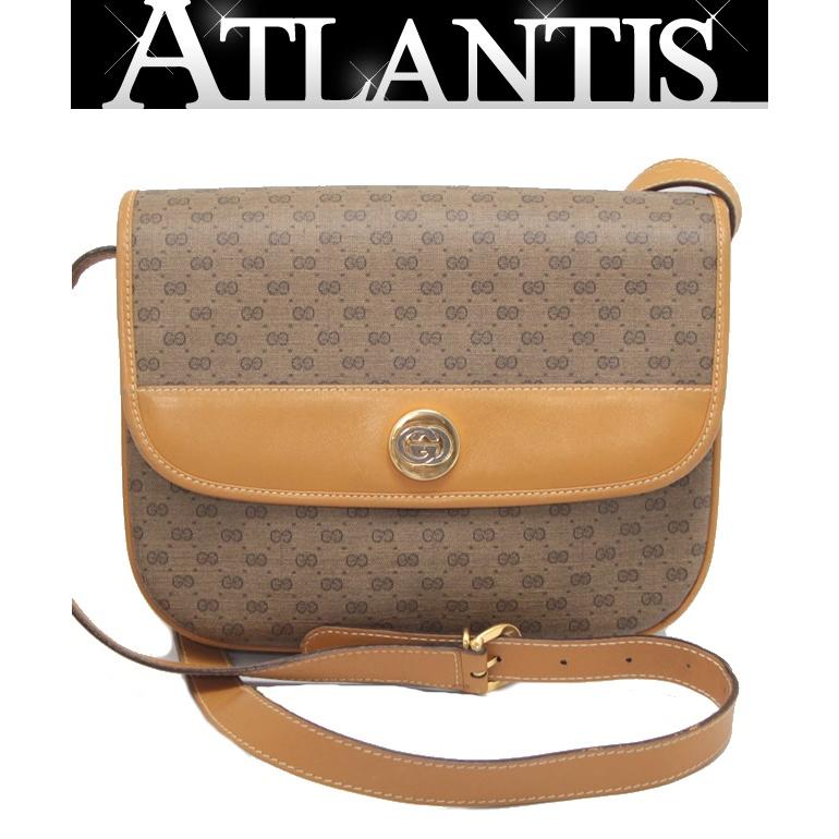 グッチ GUCCI オールドグッチ マイクロGG ショルダーバッグ ベージュ