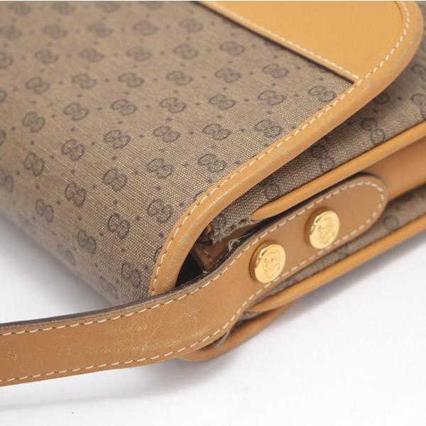 GUCCI ショルダーバッグ　馬蹄金具　マイクロGG　GG柄　レザー×PVC グッチ GUCCI オールドグッチ マイクロGG ショルダーバッグ ベージュ