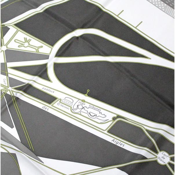 エルメス HERMES カレ90 CHEVAL DE COURSES 駆ける馬 グレー系