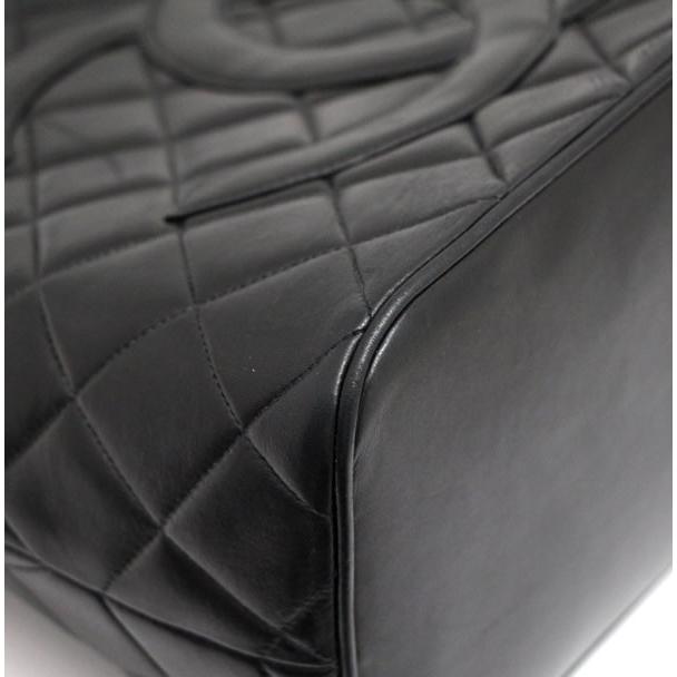 シャネル CHANEL 復刻トート ハンドバッグ マトラッセ 黒 ラム 5番台 G