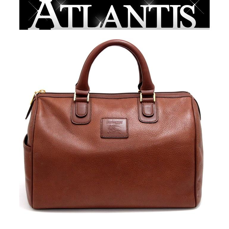 Burberry バーバリー ブラウンレザー ボストンバッグ Burberrys