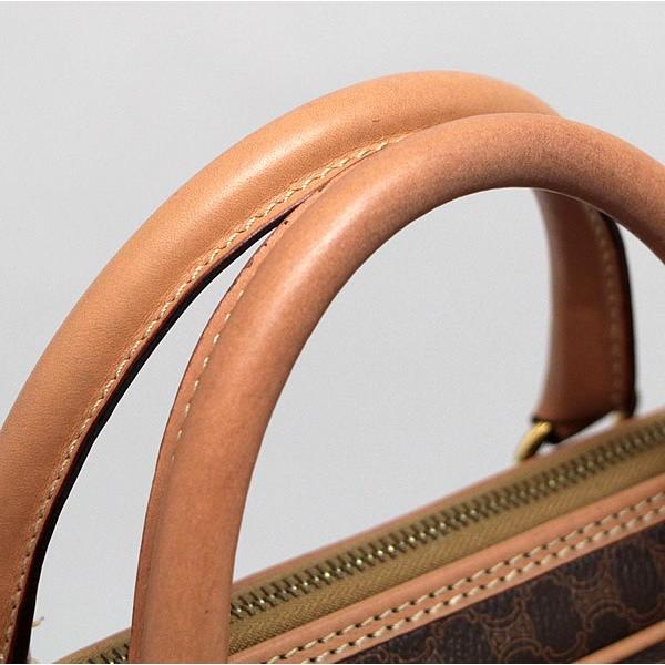 【美品】CELINE マカダム柄 ブリーフケース ビジネスバッグ PVC 茶色 セリーヌ CELINE ヴィンテージ ブリーフケース ビジネスバッグ