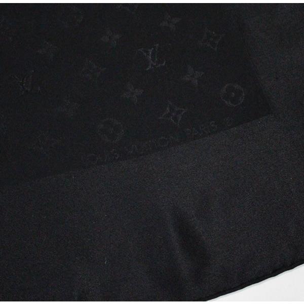 ルイヴィトン モノグラム カレ モナコ スカーフ シルク100% ブラック 黒 美品 ルイヴィトン LOUIS VUITTON カレ・モナコ 大判スカーフ