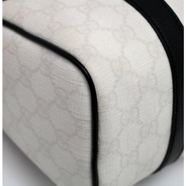 グッチ GUCCI GGスプリーム ミニボストンバッグ 193604 白×黒 PVC