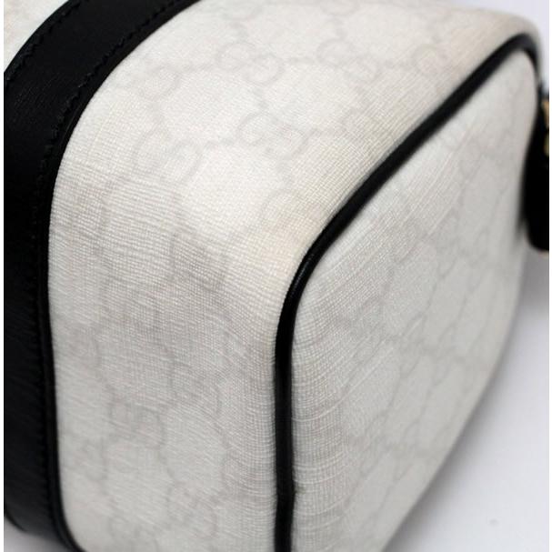 グッチ GUCCI GGスプリーム ミニボストンバッグ 193604 白×黒 PVC