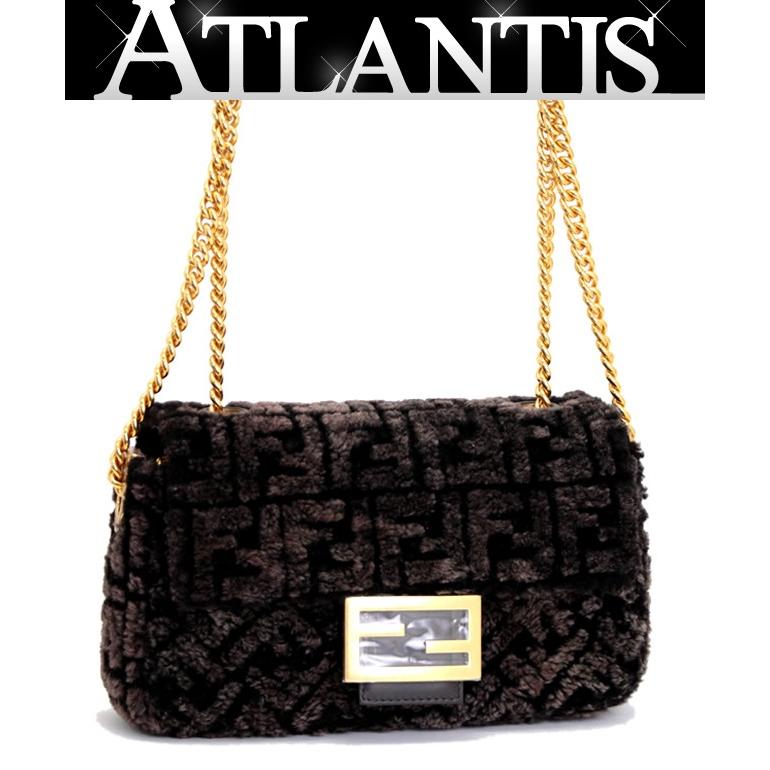 未使用 フェンディ FENDI ズッカ柄 バゲット チェーンショルダーバッグ 