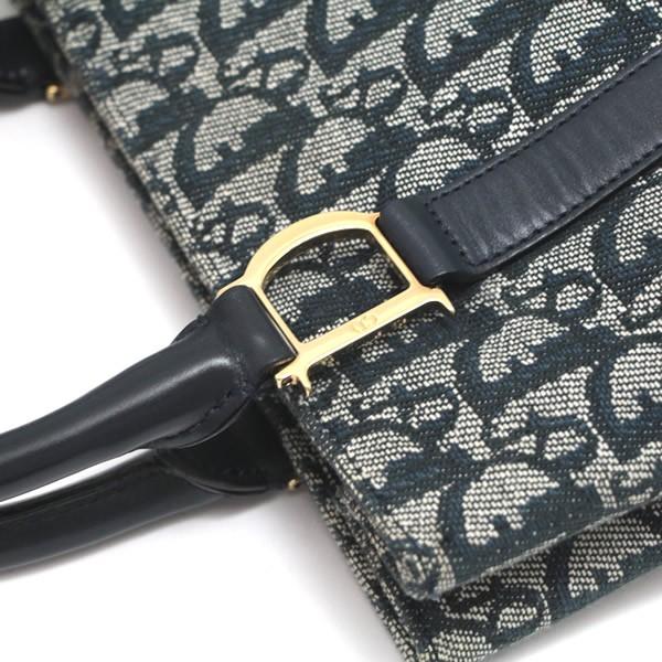 クリスチャンディオール Christian Dior トロッター トートバッグ スモール キャンバス×レザー ネイビー 【67965】 |  | 05