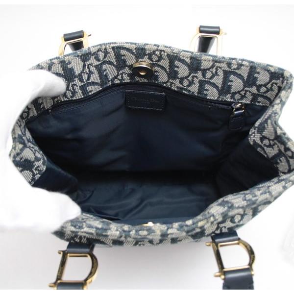 クリスチャンディオール Christian Dior トロッター トートバッグ スモール キャンバス×レザー ネイビー 【67965】 |  | 06