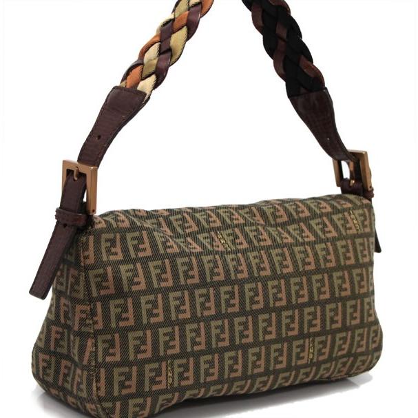 FENDI フェンディ　ズッキーノ柄マンマバケット ワンショルダーブラウン フェンディ FENDI マンマバケット ズッキーノ柄 ショルダーバッグ