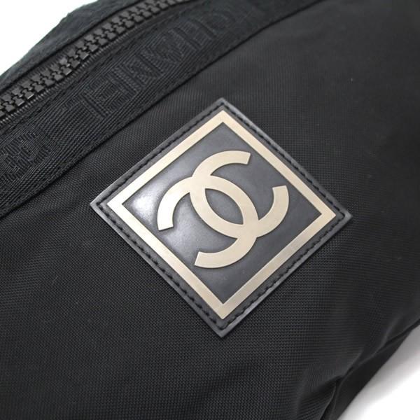 シャネル CHANEL バナナバッグ スポーツライン ボディバッグ 黒