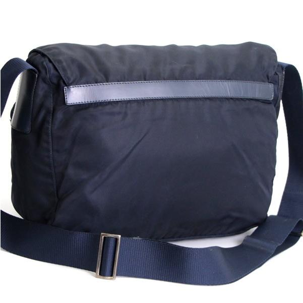 プラダ PRADA 三角ロゴ ショルダーバッグ ネイビー ナイロン 【68222