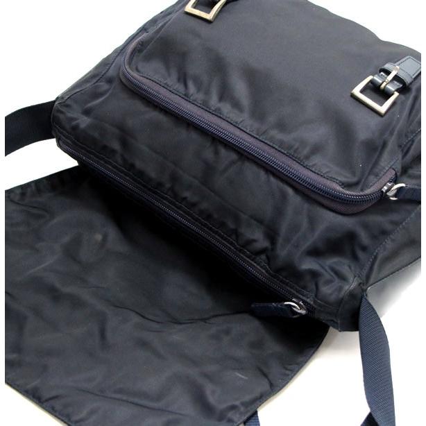 プラダ PRADA 三角ロゴ ショルダーバッグ ネイビー ナイロン 【68222