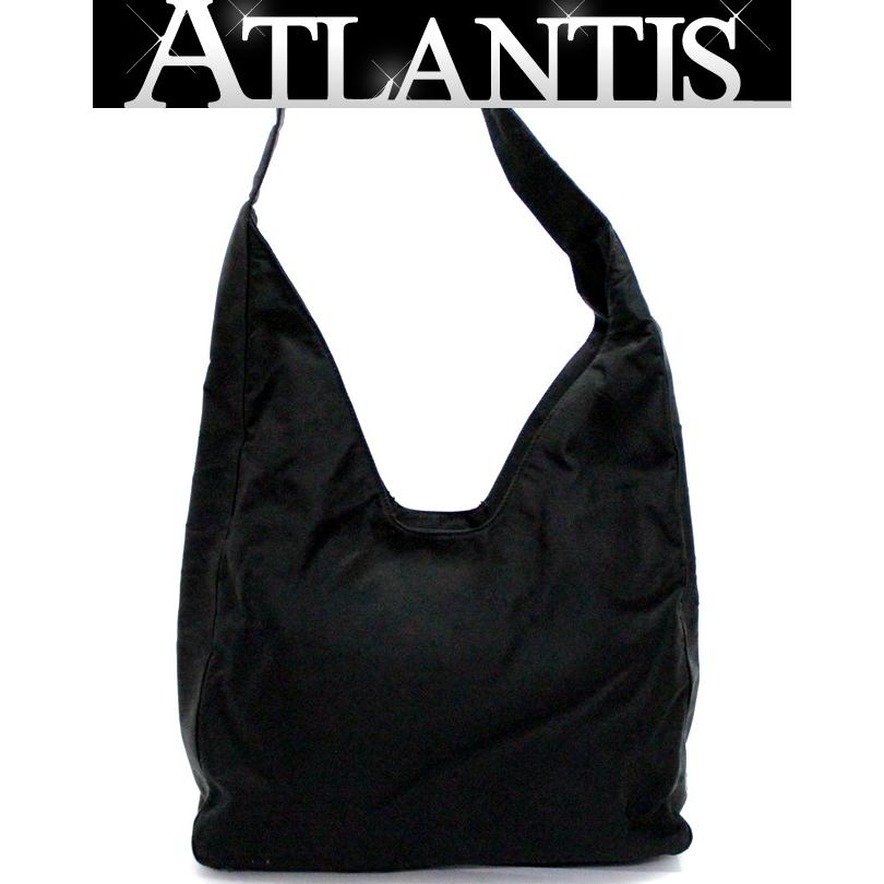 プラダ PRADA 三角ロゴ ワンショルダーバッグ ナイロン 黒 【68287