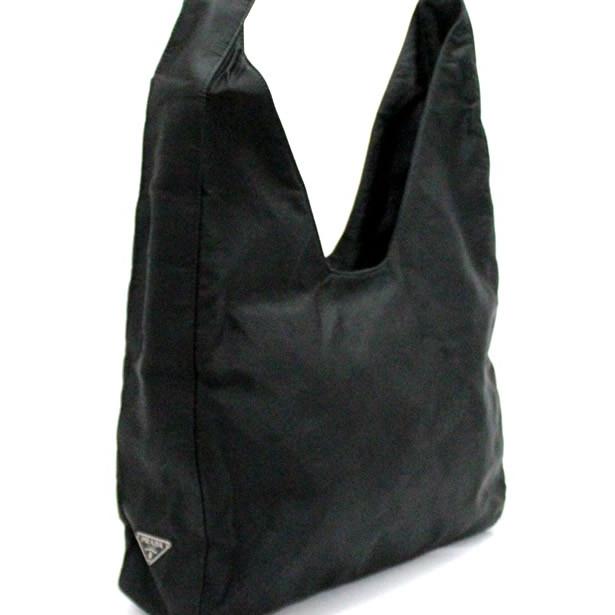プラダ PRADA 三角ロゴ ワンショルダーバッグ ナイロン 黒 【68287