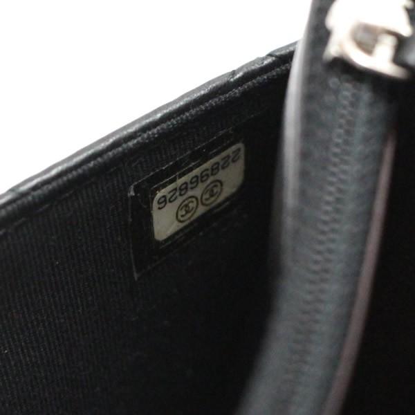 極美品 シャネル CHANEL マトラッセ チェーンウォレット ラム 黒 S金具