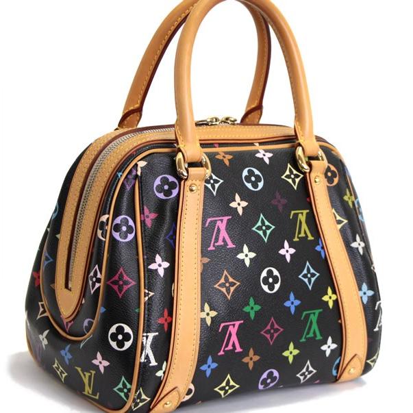 ルイヴィトン LOUIS VUITTON プリシラ ハンドバッグ マルチカラー 黒 