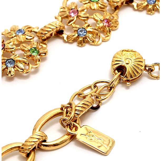 美品◇サンローラン カラーストーン ネックレス ヴィンテージ 色石 ゴールド 激レア！ 極美品 イヴサンローラン YVES SAINT LAURENT ヴィンテージ