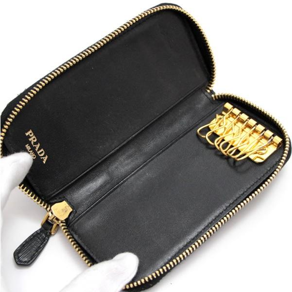 プラダ PRADA 6連キーケース レザー 黒 1PG604 【69057】 : atlantis