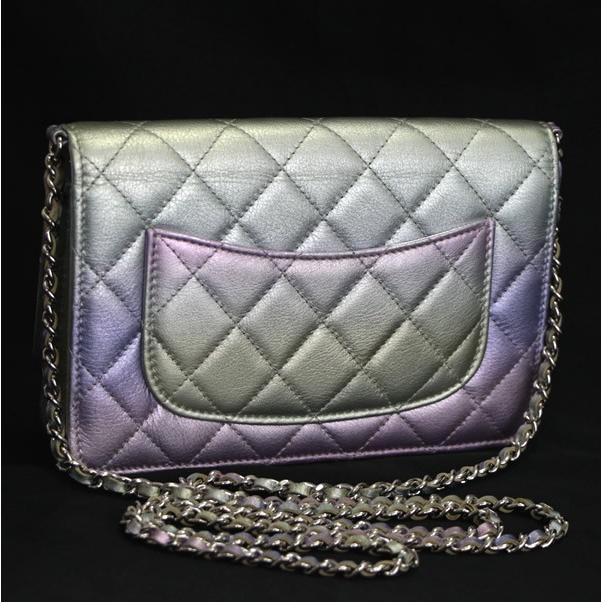 シャネル CHANEL マトラッセ チェーンウォレット ラム レインボー S