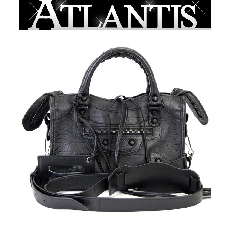 バレンシアガ ネオクラシックシティ 2wayバッグ ブラック クロコ 国内正規品 バレンシアガ BALENCIAGA ネオクラシック ミニシティ 2WAYバッグ