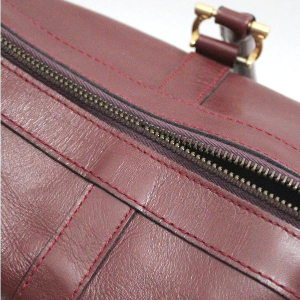 カルティエ Cartier マストライン ボストンバッグ レザー ボルドー