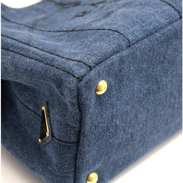 プラダ PRADA カナパ ミニ 2WAYトートバッグ デニム ブルー 1GB439