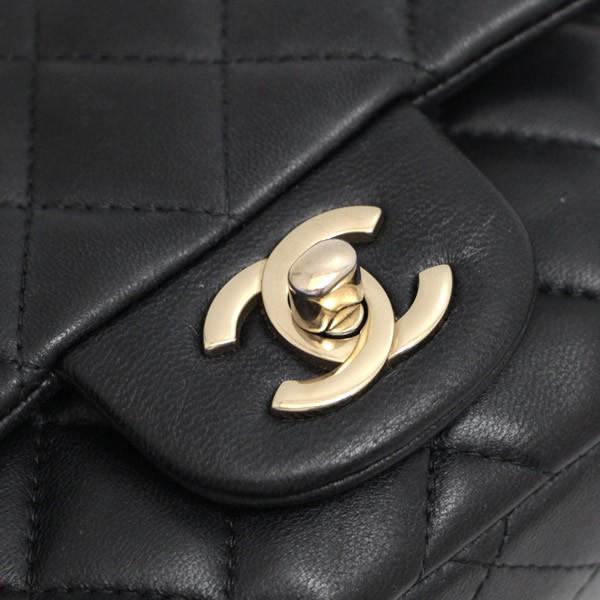 シャネル CHANEL ミニマトラッセ17 チェーンショルダーバッグ ラム 黒