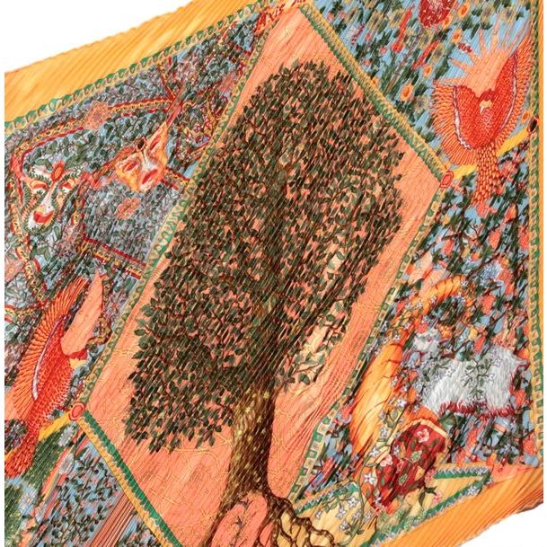 エルメス HERMES プリーツカレ AXIS MUNDI 世界の中心軸 スカーフ