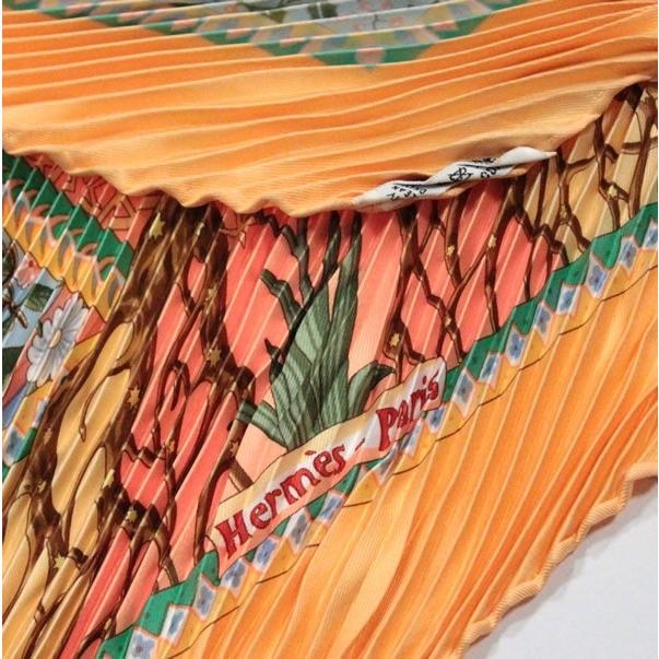 エルメス HERMES プリーツカレ AXIS MUNDI 世界の中心軸 スカーフ