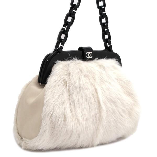 シャネル CHANEL プラチェーン がま口 ショルダーバッグ ファー 