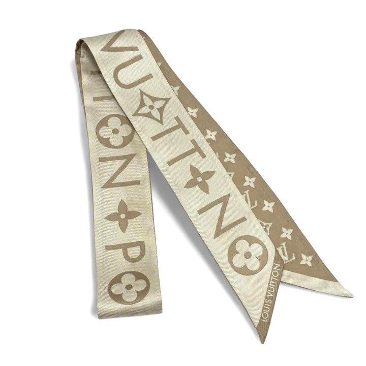美品☆ルイヴィトン スカーフ バンドーBB モノグラム インフィニティ ベージュ ルイヴィトン LOUIS VUITTON バンドーBB インフィニティ スカーフ