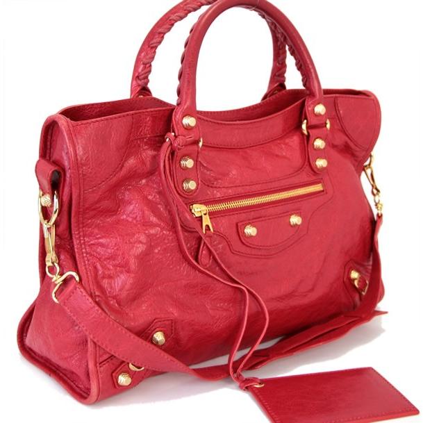 バレンシアガ BALENCIAGA ジャイアント シティ 2WAYバッグ レザー 赤 G