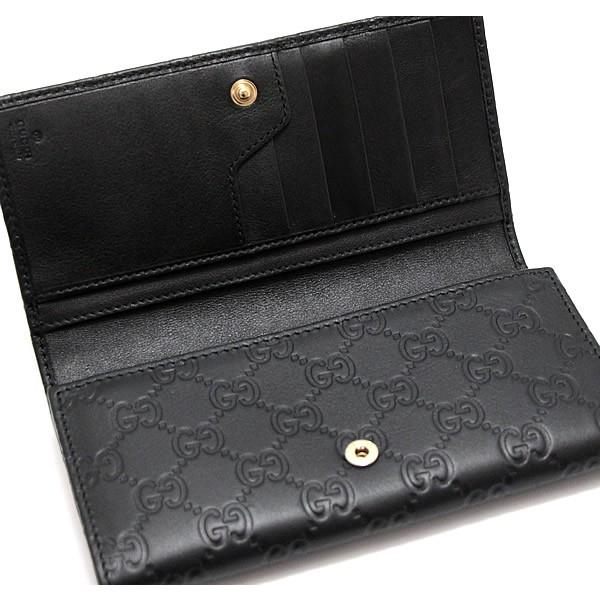 極美品 グッチ GUCCI グッチシマ ファスナー付長財布 黒 レザー 244946