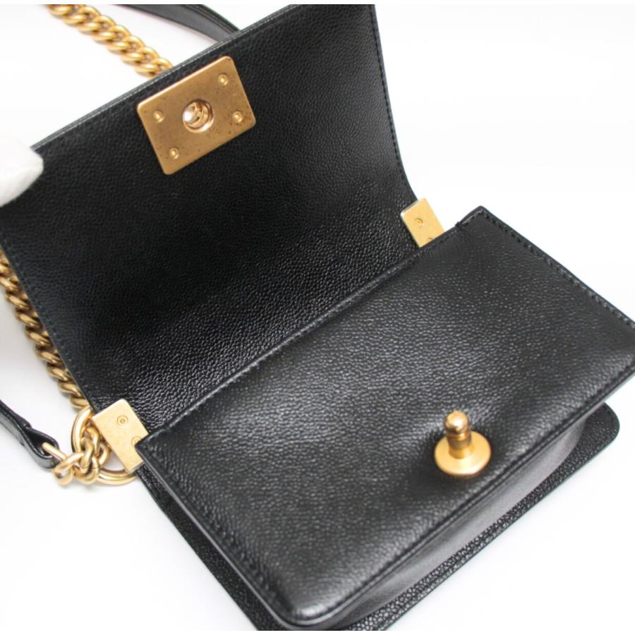 美品 シャネル CHANEL ボーイシャネル15 ミニマトラッセ チェーンショルダーバッグ キャビア 黒 ランダム 【72365】 美品 シャネル CHANEL ボーイシャネル15 ミニマトラッセ チェーン