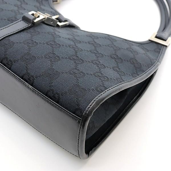グッチ GUCCI ジャッキー ハンドバッグ スモール GG柄 キャンバス 黒
