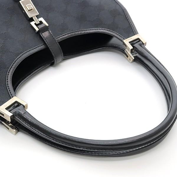 グッチ GUCCI ジャッキー ハンドバッグ スモール GG柄 キャンバス 黒
