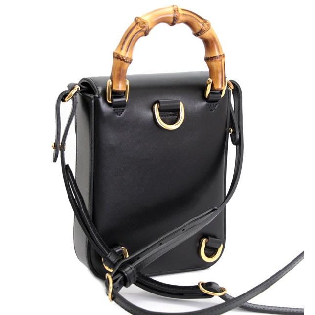 GUCCI 2way ショルダーバッグ　バンブー　ナイロン×レザー　黒　A4可 グッチ GUCCI バンブー ショルダーバッグ 2WAYバッグ レザー 黒
