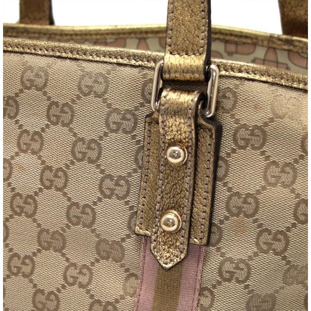 グッチ GUCCI GGキャンバス トートバッグ キャンバス×レザー ブラウン