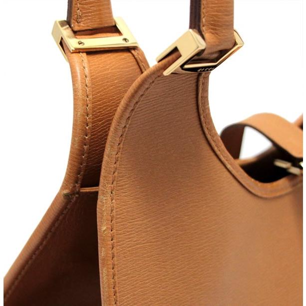 グッチ GUCCI ジャッキー ハンドバッグ ミディアム レザー ブラウン G