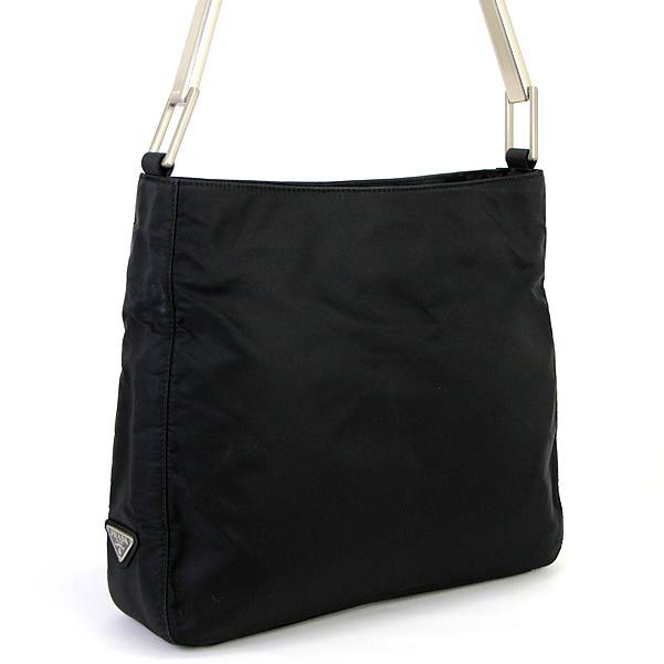 プラダ PRADA ワンショルダーバッグ メタルハンドル ナイロン 黒 【70677】 