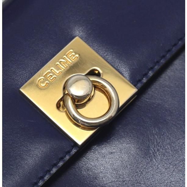 セリーヌ CELINE ヴィンテージ ガンチーニ 2WAYバッグ スモール 青