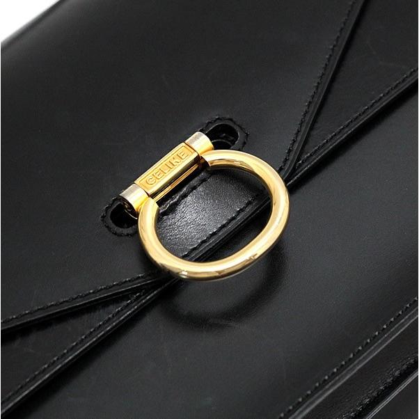 セリーヌ CELINE Wフラップ ハンドバッグ ミニ ヴィンテージ レザー