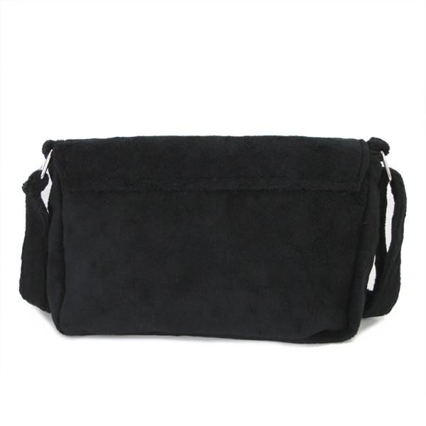 極美品 シャネル CHANEL ノベルティ パイル地 ショルダーバッグ 黒x白